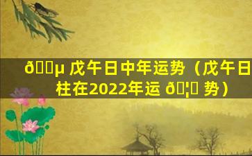 🌵 戊午日中年运势（戊午日柱在2022年运 🦈 势）